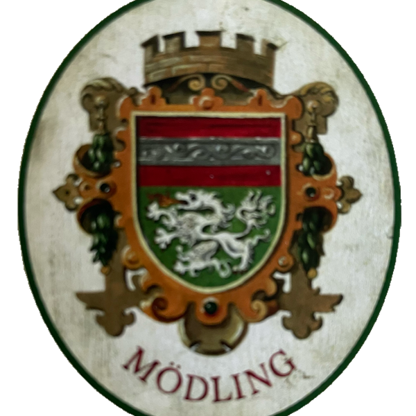 Nostalgie Holzschild Mödling Wappen Ort Niederösterreich KuK Schild