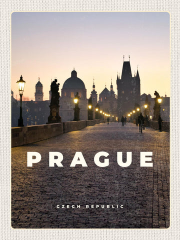 Schild Prague Czech Rep Prag Tschechien Karlsbrücke 12x18 20x30 30x40 Blech/Holz