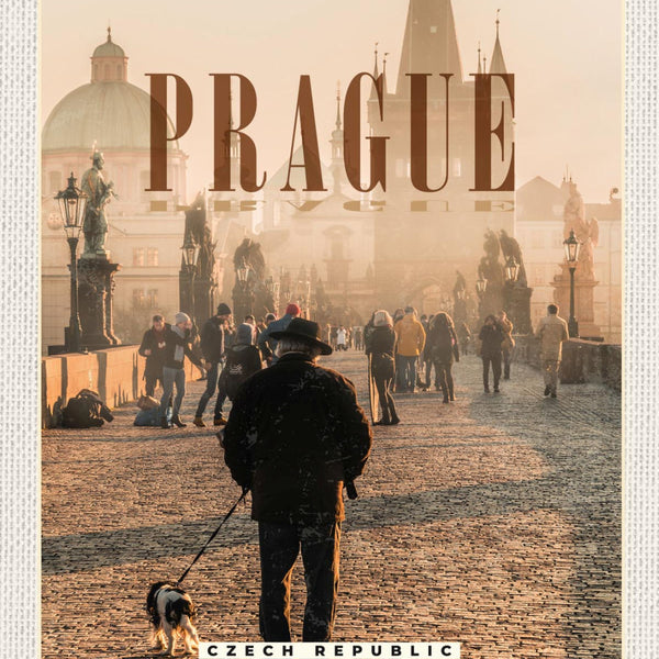 Schild Prague Czech Rep Prag Tschechien Karlsbrücke 12x18 20x30 30x40 Blech/Holz