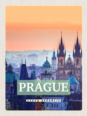 Schild Prague Czech Rep Prag Tschechien Stadt Blick 12x18 20x30 30x40 Blech/Holz