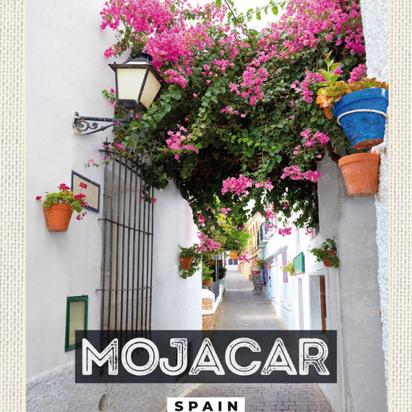Schild Mojacar Spain Spanien Gasse Stadt 12x18 20x30 30x40 Blech od. Holz