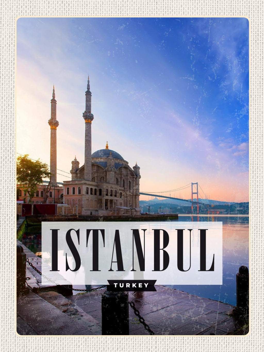 Schild Istanbul Turkey Türkei Ortaköy Moschee 12x18 20x30 30x40 Blech od. Holz