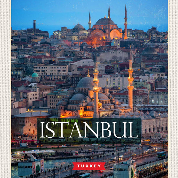 Schild Istanbul Turkey Türkei Stadt Ansicht 12x18 20x30 30x40 Blech od. Holz