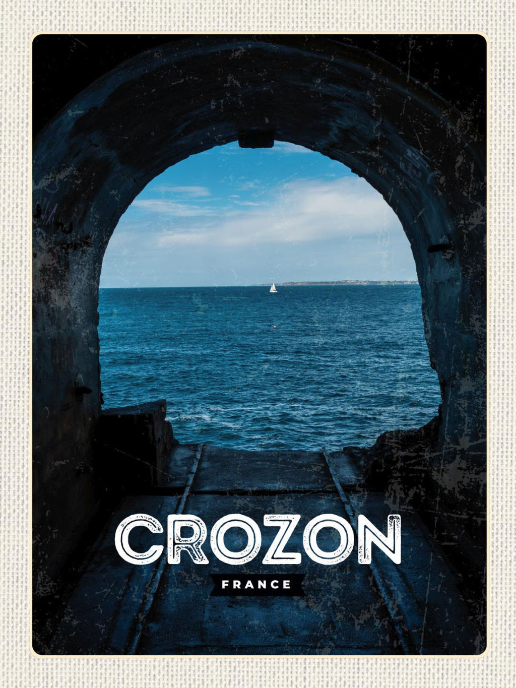 Schild Crozon France Frankreich Küste Meer Schiff 12x18 20x30 30x40 Blech/Holz