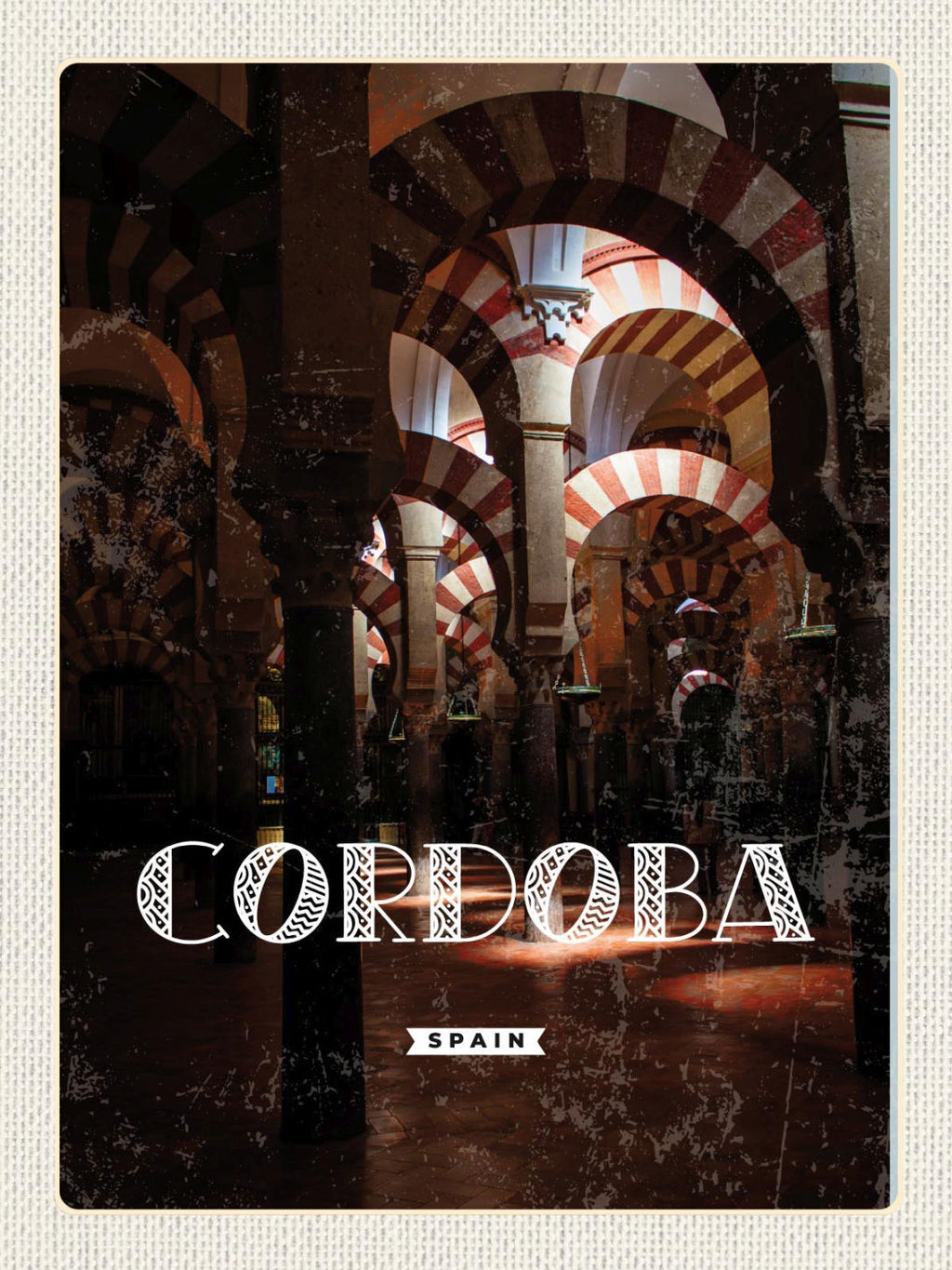 Schild Cordoba Spain Spanien Kathedralmoschee 12x18 20x30 30x40 Blech od. Holz