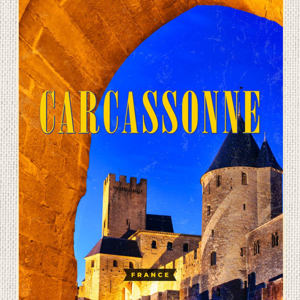 Schild Carcassonne France Frankreich Stadt 12x18 20x30 30x40 Blech od. Holz