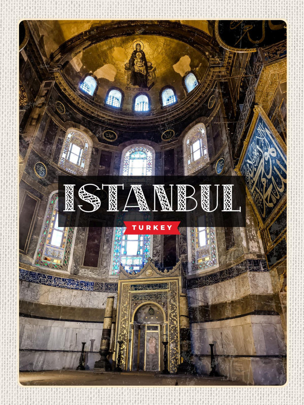Schild Istanbul Turkey Türkei Hagia Sophia 12x18 20x30 30x40 Blech od. Holz