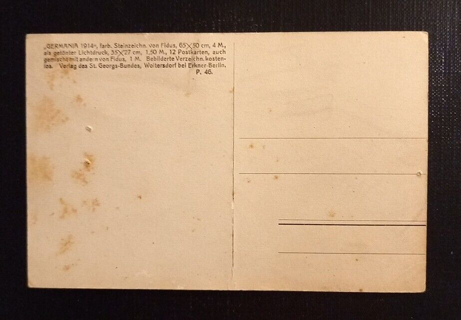 Germania 1914 Steinzeichn.von Fidus 5376 Ga G