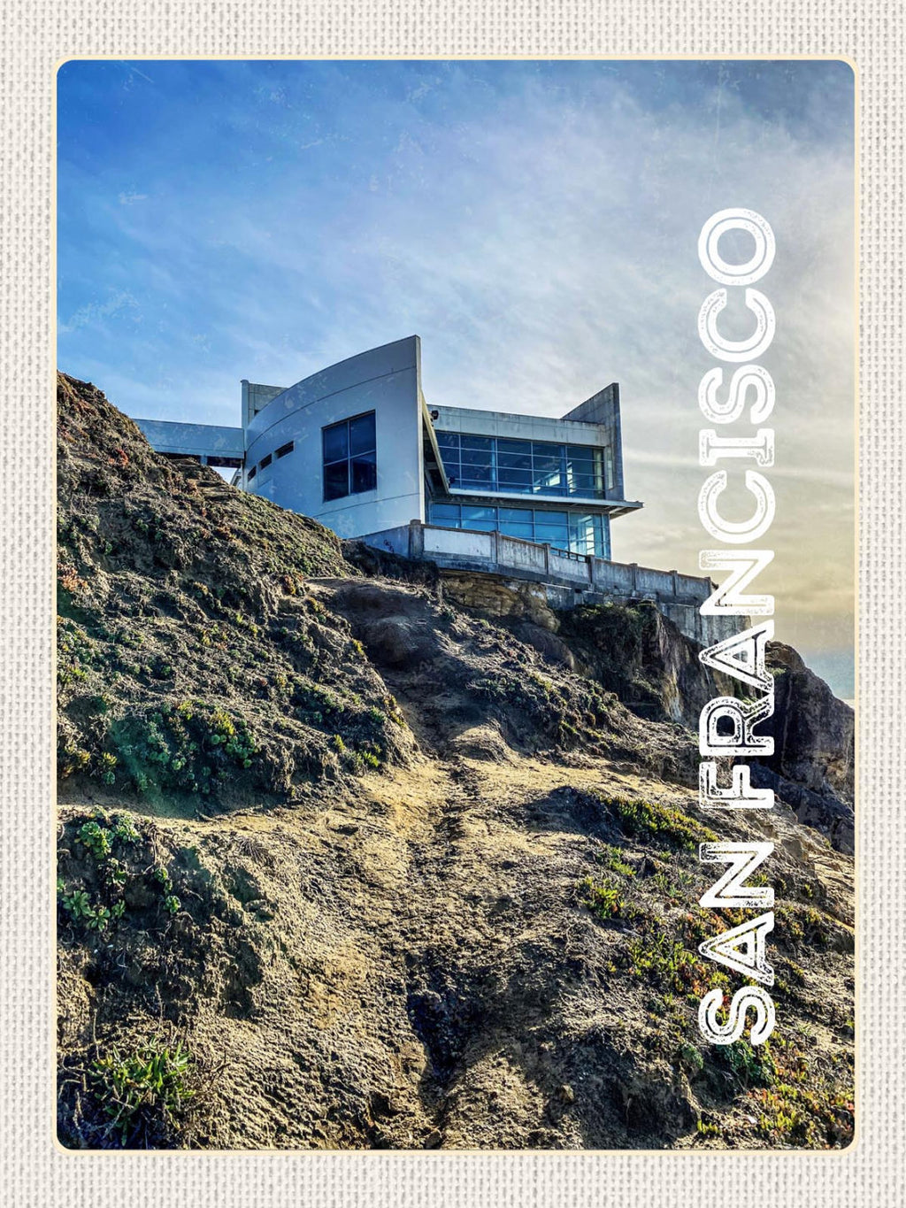 Schild San Francisco Cliff House Berg Gebäude USA 12x18 20x30 30x40 Blech/Holz