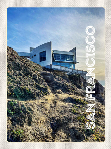 Schild San Francisco Cliff House Berg Gebäude USA 12x18 20x30 30x40 Blech/Holz