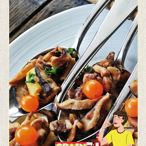 Schild Spain Spanien Löffel Fisch Essen Spezialität 12x18 20x30 30x40 Blech/Holz