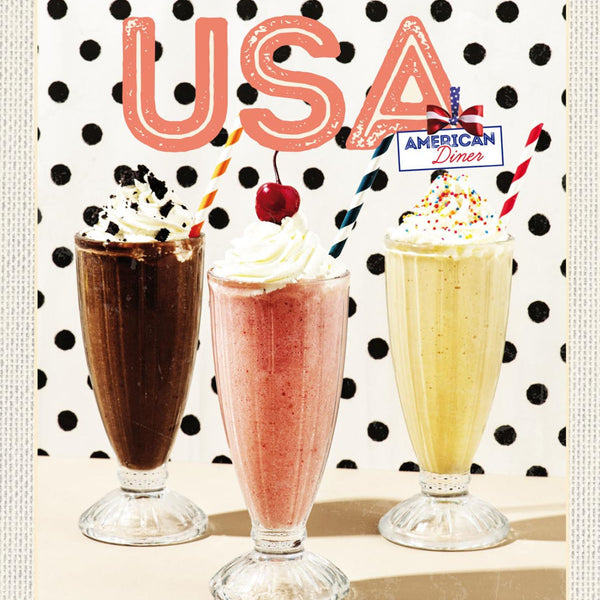 Schild USA American Diner Milkshake Café Amerika 12x18 20x30 30x40 Blech/Holz