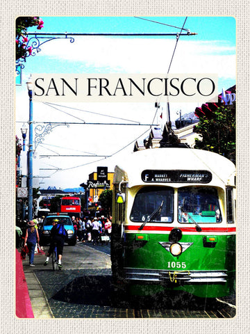 Schild San Francisco Cable Car Straße Seilbahn USA 12x18 20x30 30x40 Blech/Holz