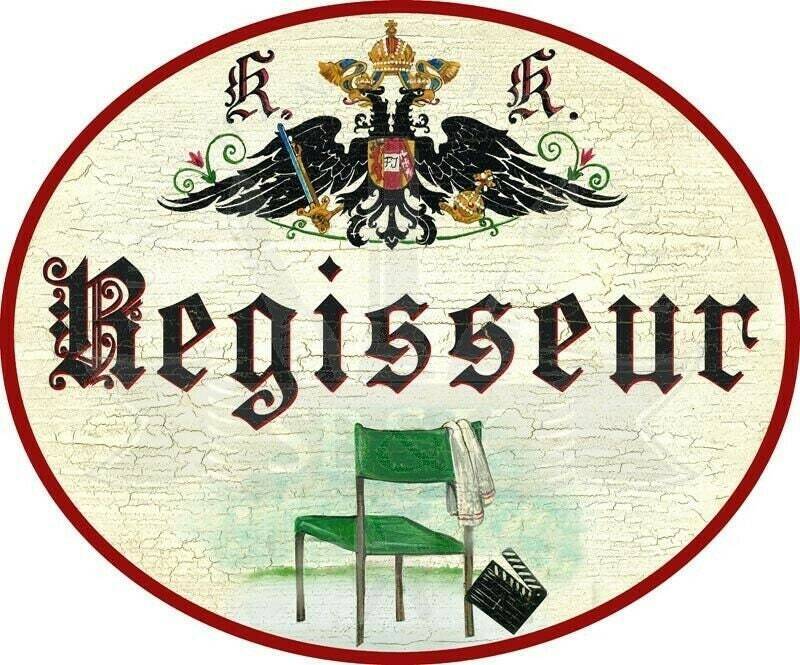 Kuk nostalgie holzschild - regisseur - regiestuhl filmklappe th