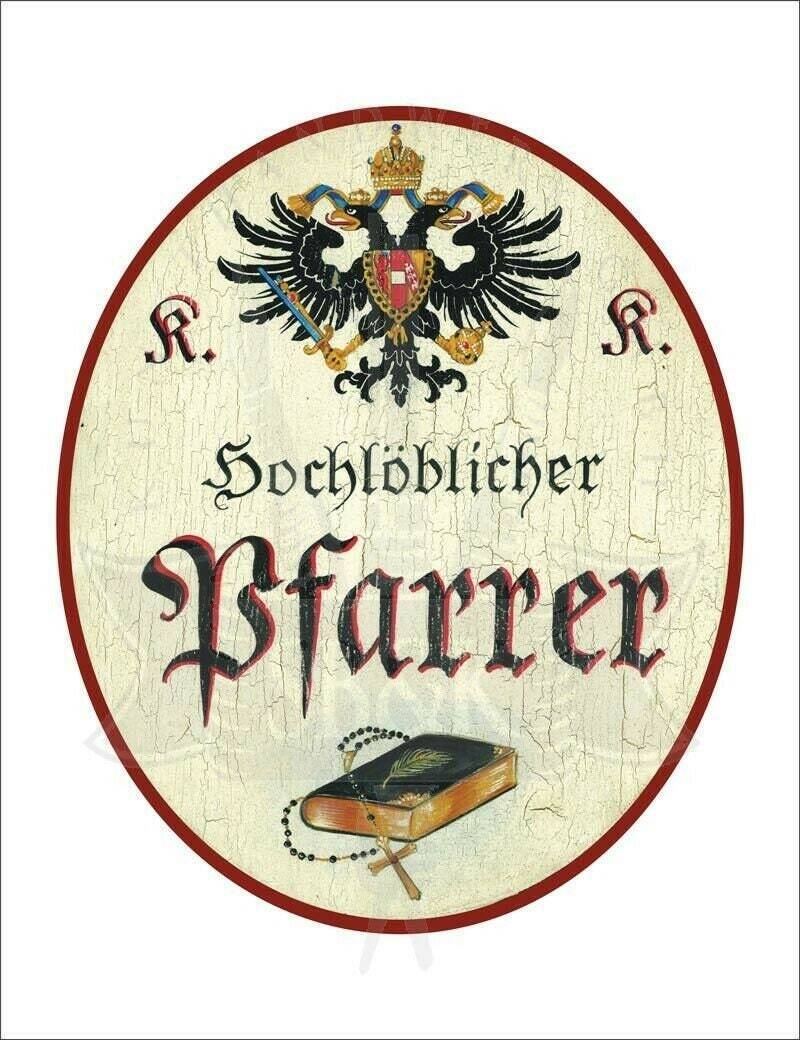 Kuk nostalgie holzschild - hochlöblicher pfarrer - bibel th