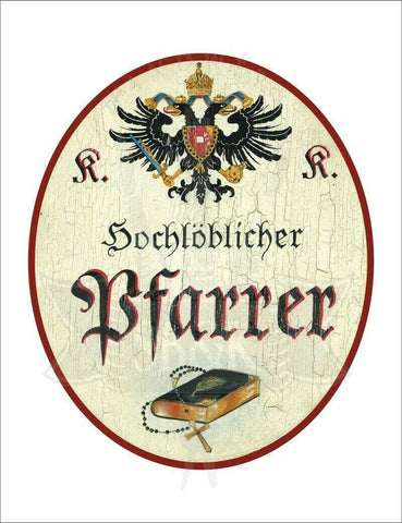 Kuk nostalgie holzschild - hochlöblicher pfarrer - bibel th