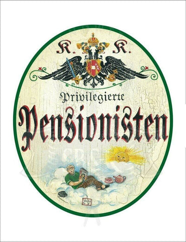 Kuk nostalgie holzschild - privilegierte pensionisten - wolke th