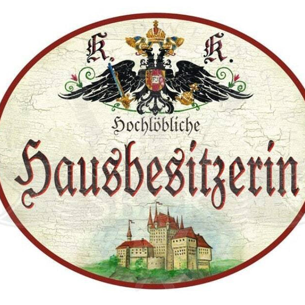 Kuk nostalgie holzschild hochlöbliche hausbesitzerin