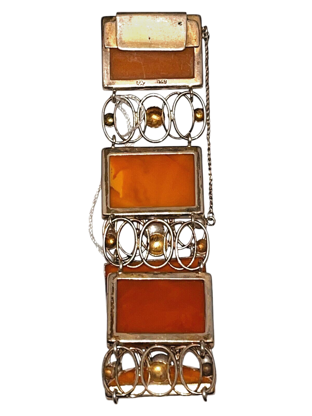 Butterscotch Bernstein Armband  Fischland 835 Silber L21 cm um 1930 R0011