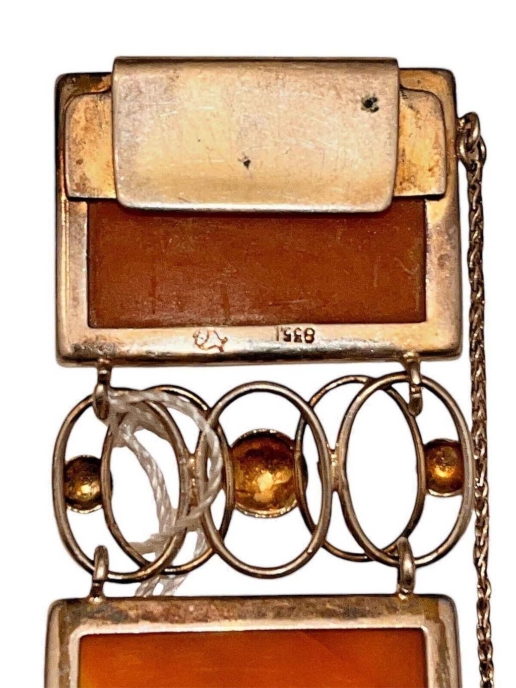 Butterscotch Bernstein Armband  Fischland 835 Silber L21 cm um 1930 R0011