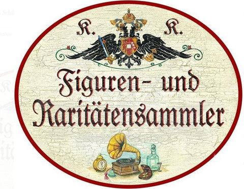 Kuk nostalgie holzschild figuren und raritätensammler