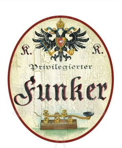 Kuk nostalgie holzschild privilegierter funker