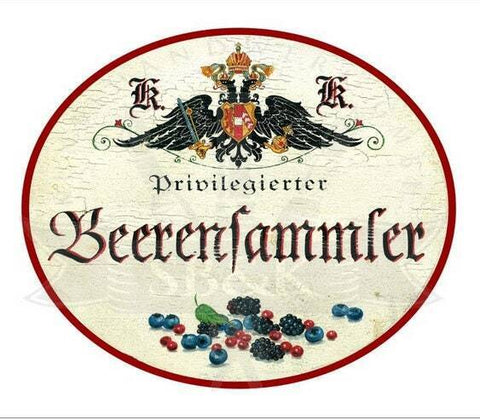 Kuk nostalgie holzschild privilegierter beerensammler