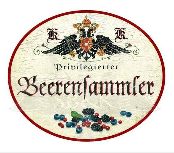 Kuk nostalgie holzschild privilegierter beerensammler