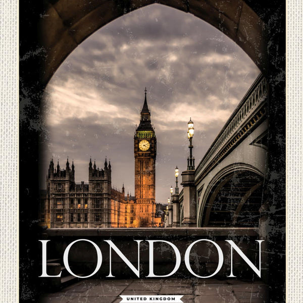 Schild London Big Ben England UK Großbritannien 12x18 20x30 30x40 Blech od. Holz