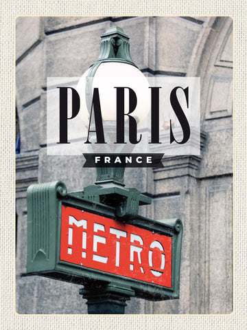 Schild Paris France Frankreich Metro Stadt 12x18 20x30 30x40 Blech od. Holz