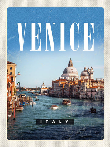Schild Venice Italy Venedig Italien Gondel Hafen 12x18 20x30 30x40 Blech/Holz