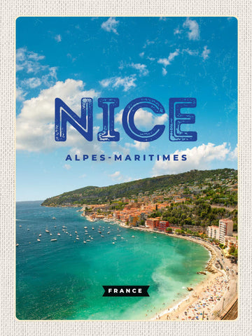 Schild Nice Alpes-Maritimes France Nizza Frankreich 12x18 20x30 30x40 Blech/Holz