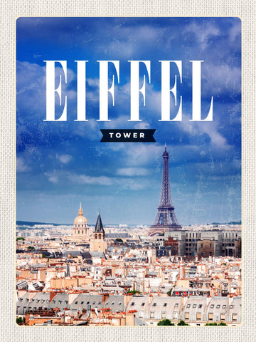 Schild Eiffel Tower Turm France Paris Frankreich 12x18 20x0 30x40 Blech od. Holz