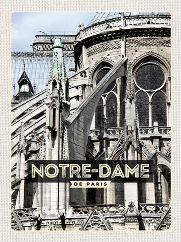 Schild Notre-Dame De Paris Frankreich Kathedrale 12x18 20x30 30x40 Blech/Holz