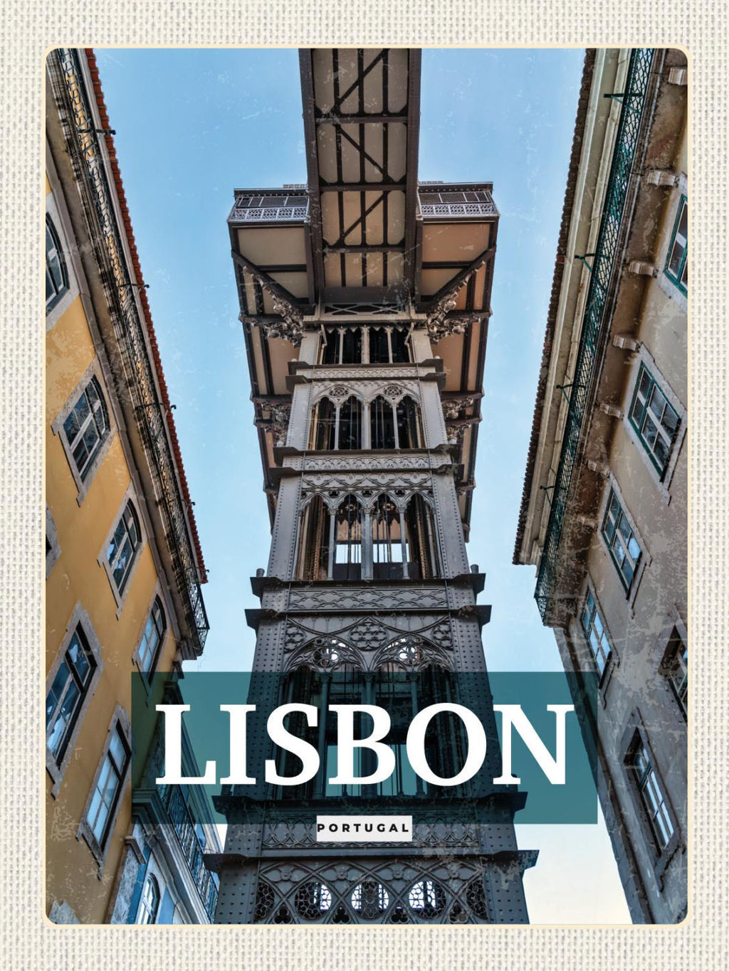 Schild Lisbon Lissabon Portugal Santa Justa Lift 12x18 20x30 30x40 Blech/Holz