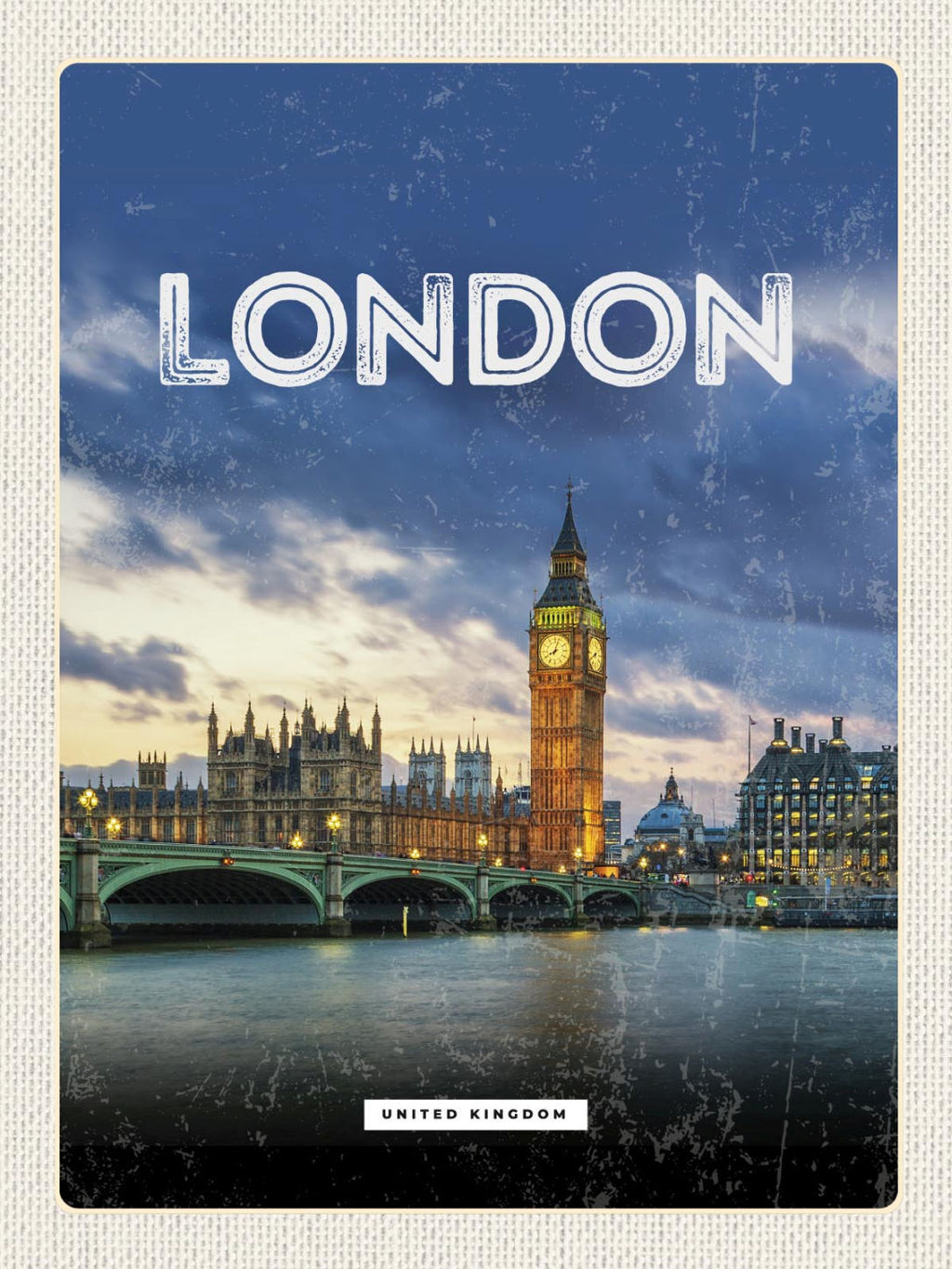 Schild London Big Ben England UK Großbritannien 12x18 20x30 30x40 Blech od. Holz