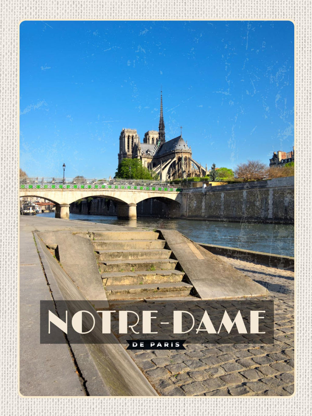 Schild Notre-Dame De Paris Frankreich Kathedrale 12x18 20x30 30x40 Blech/Holz