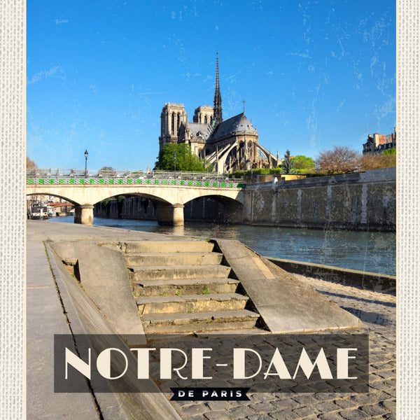 Schild Notre-Dame De Paris Frankreich Kathedrale 12x18 20x30 30x40 Blech/Holz
