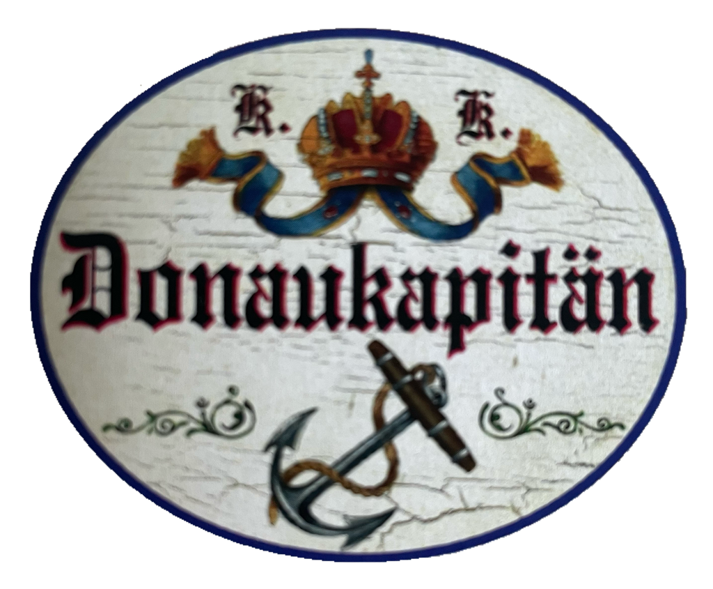 KuK Nostalgie Holzschild Donaukapitän Schiff Boot Kapitän Anker Schild