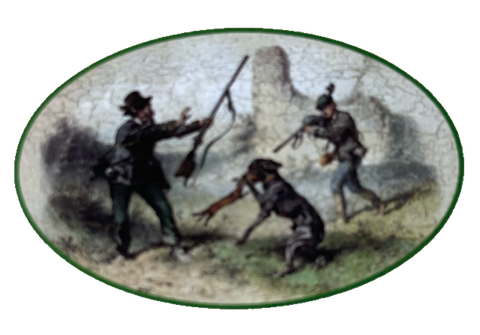 Nostalgie Holzschild Jäger Frettchen Jagd Jagen Hund Schild