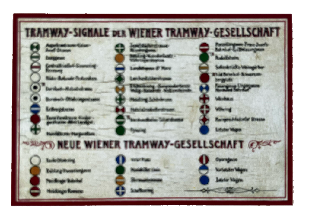 Nostalgie Holzschild Tramway Signale Wiener Gesellschaft Straßenbahn Schild