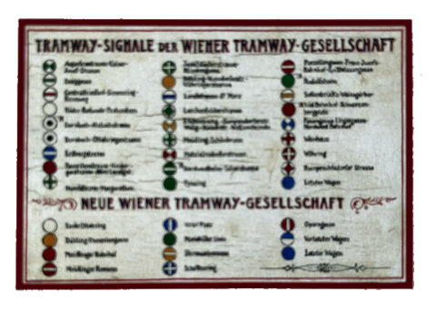Nostalgie Holzschild Tramway Signale Wiener Gesellschaft Straßenbahn Schild