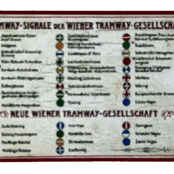 Nostalgie Holzschild Tramway Signale Wiener Gesellschaft Straßenbahn Schild