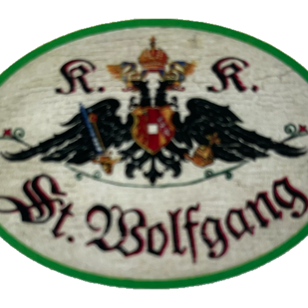 KuK Nostalgie Holzschild St. Wolfgang Ort Salzburg Österreich Schild