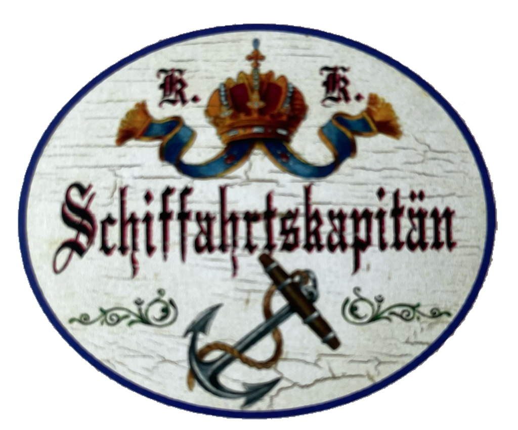 KuK Nostalgie Holzschild Schiffahrtskapitän Schiff Kapitän Anker Schild