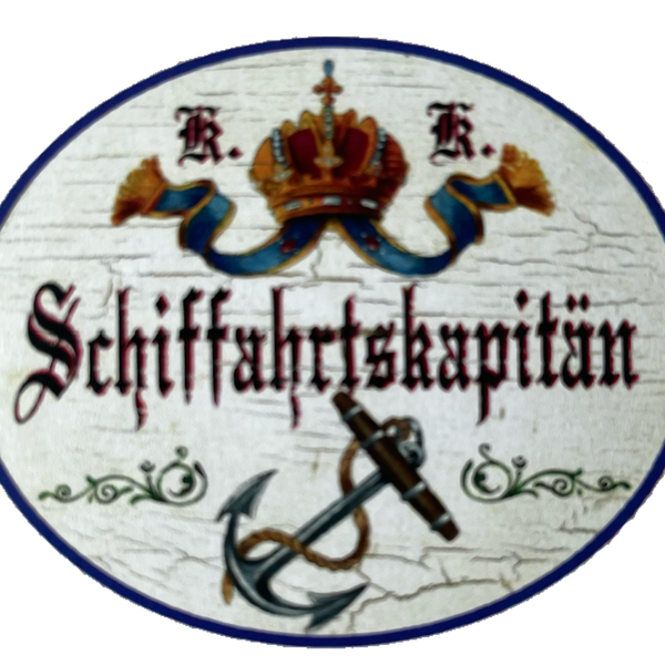 KuK Nostalgie Holzschild Schiffahrtskapitän Schiff Kapitän Anker Schild