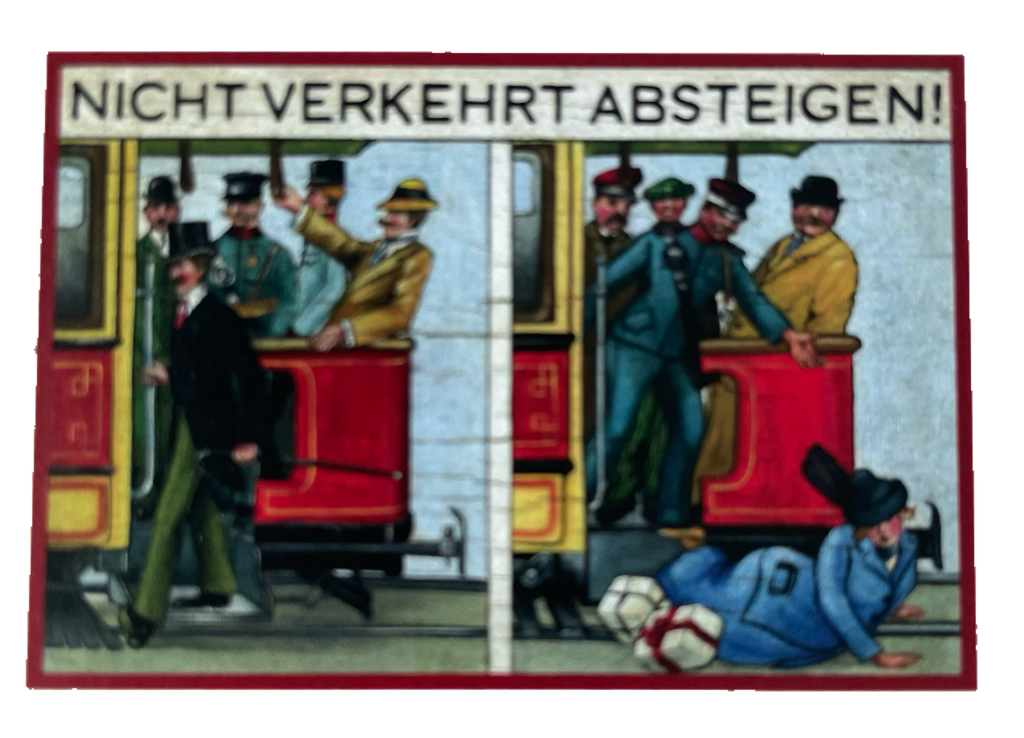 Nostalgie Holzschild Straßenbahn Nicht Verkehrt Absteigen Tramway Bahn Schild