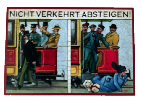 Nostalgie Holzschild Straßenbahn Nicht Verkehrt Absteigen Tramway Bahn Schild