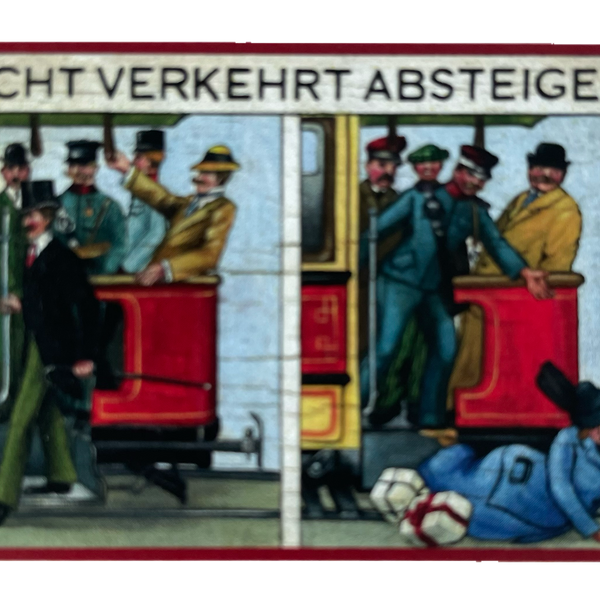 Nostalgie Holzschild Straßenbahn Nicht Verkehrt Absteigen Tramway Bahn Schild
