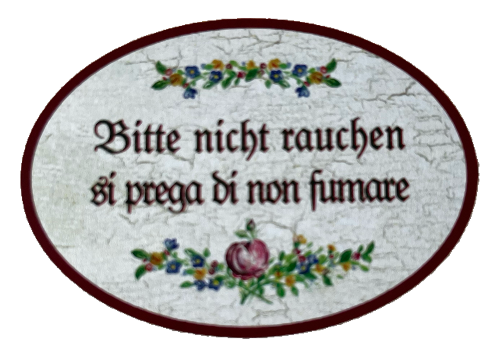 Nostalgie Holzschild Bitte Nicht Rauchen Si Prega Di Non Fumare Zigarette Schild